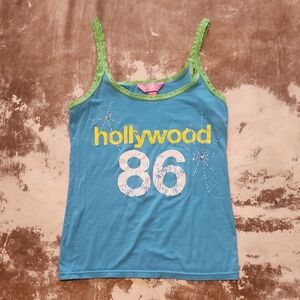 Hard To Find Pink VS Hollywood 86 Blue Tank. Size: M/L